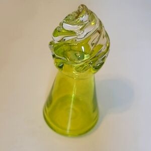 Studio Art Glass Green Citrus Lemon Squeezer Signed ANNIE MICHAUD Artisan 2002